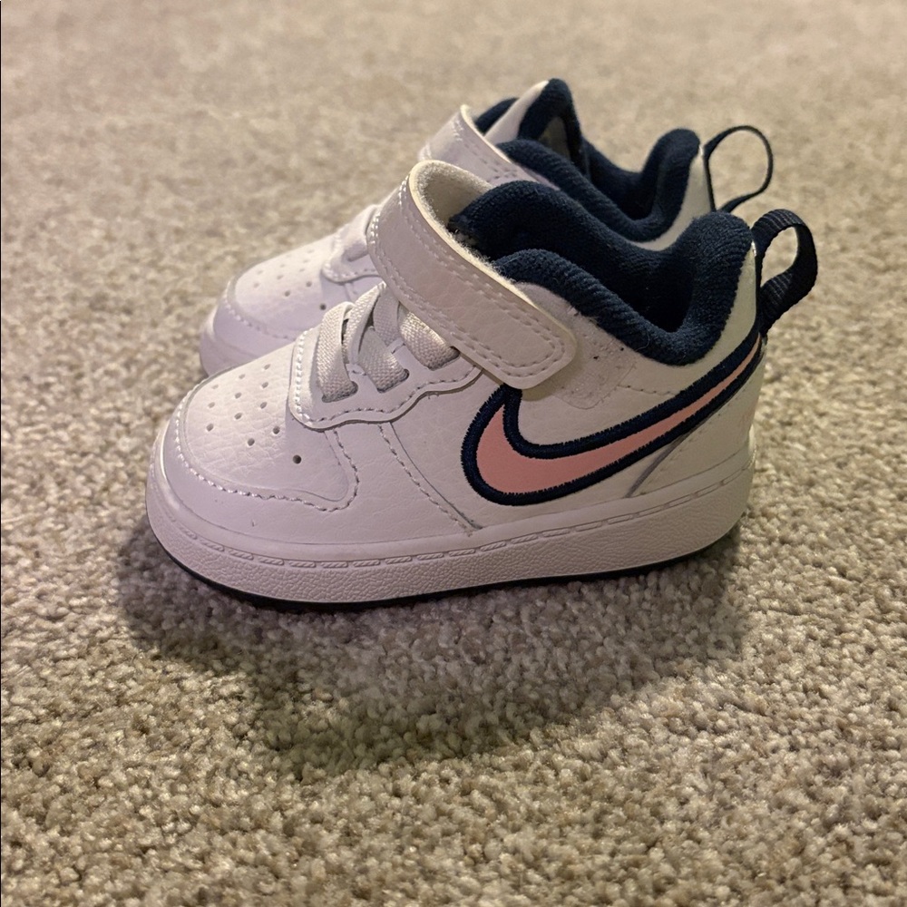 Nike Infant Sneakers White with Pink and Navy